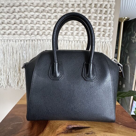 Givenchy Antigona Mini Top Handle Bag In Black Grained Leather Silver Hardware - Picture 7 of 17